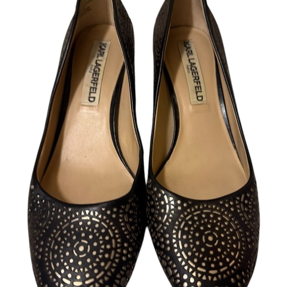 Elegant Black Laser-Cut Women's Heels - Picture 13 of 13